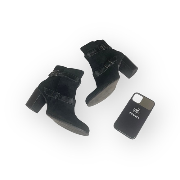 Paula Bahia ✿ Suede Double Buckle Wrap Strap Engineer Boots ✿ Black ✿ 39 8.5 9M - Picture 14 of 16